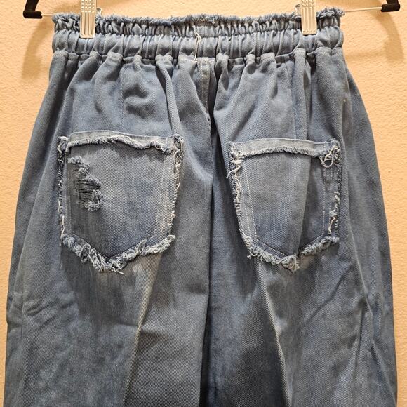 NWOT Beauty Blue Bohemian Drawstring Pants - Picture 4 of 5